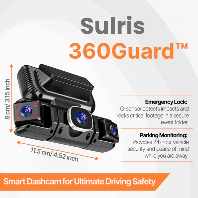 Sulris 360Guard™ 4-Channel Wireless Dash Cam with GPS & IR Night Vision