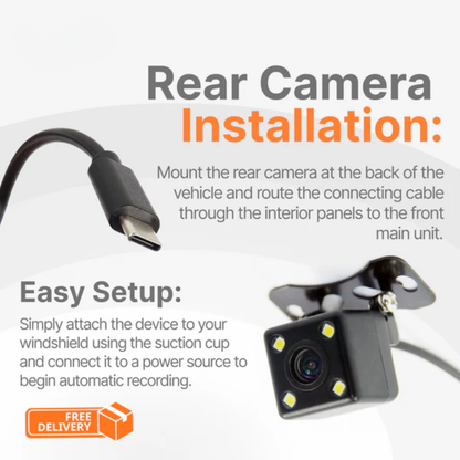 Sulris 360Guard™ 4-Channel Wireless Dash Cam with GPS & IR Night Vision