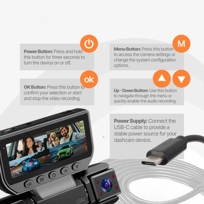 Sulris 360Guard™ 4-Channel Wireless Dash Cam with GPS & IR Night Vision