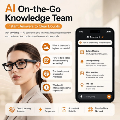 AI Smart Glasses with 8MP Camera