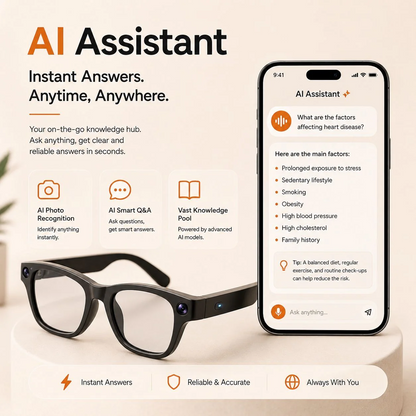 AI Smart Glasses with 8MP Camera