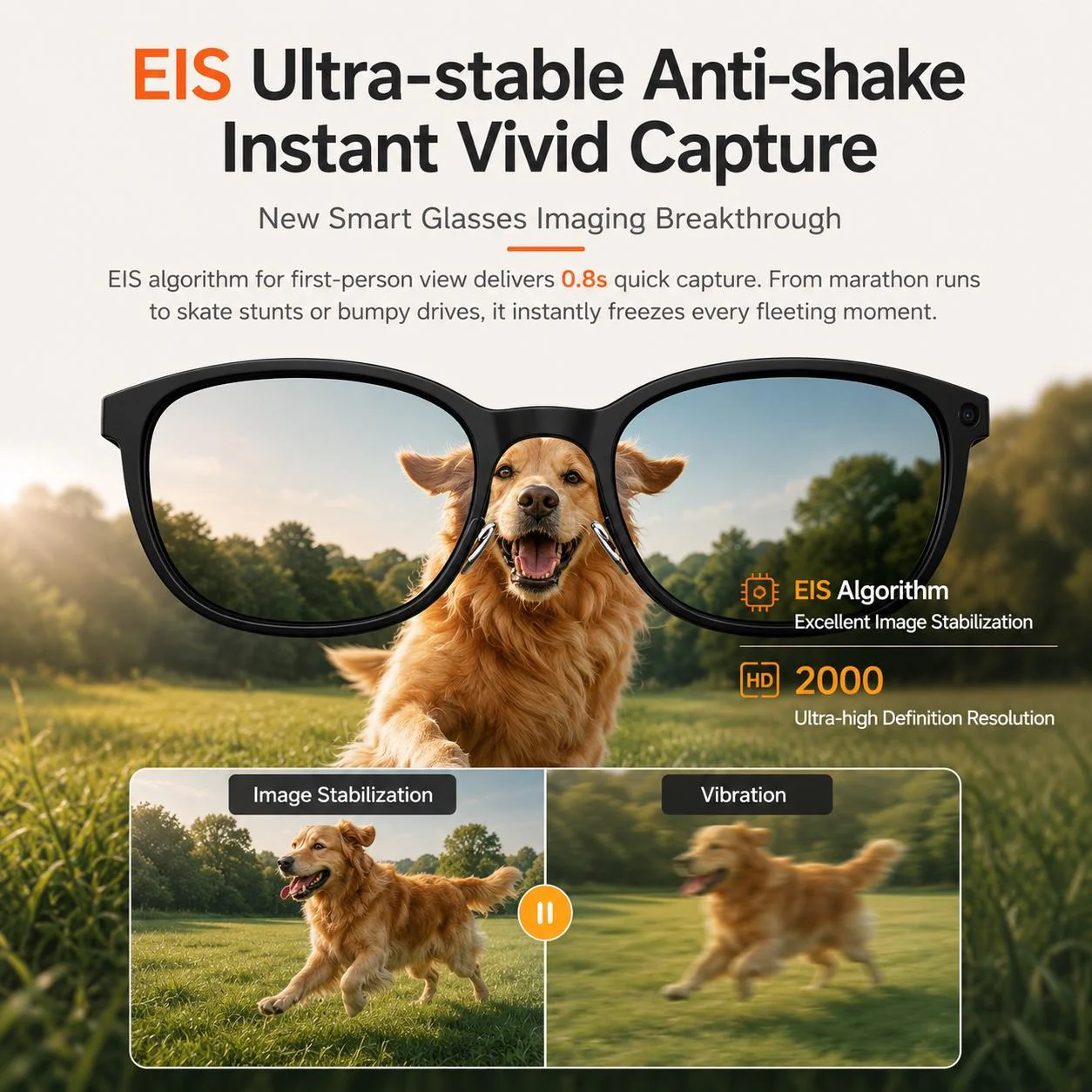 AI Smart Glasses with 8MP Camera