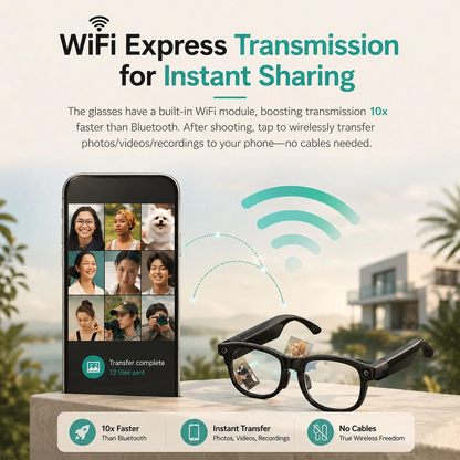 AI Smart Glasses with 8MP Camera
