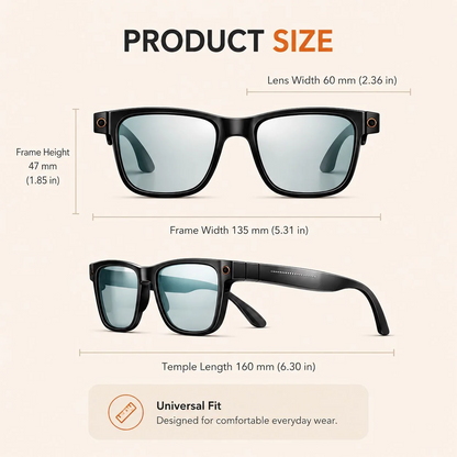 AI Smart Glasses with 8MP Camera